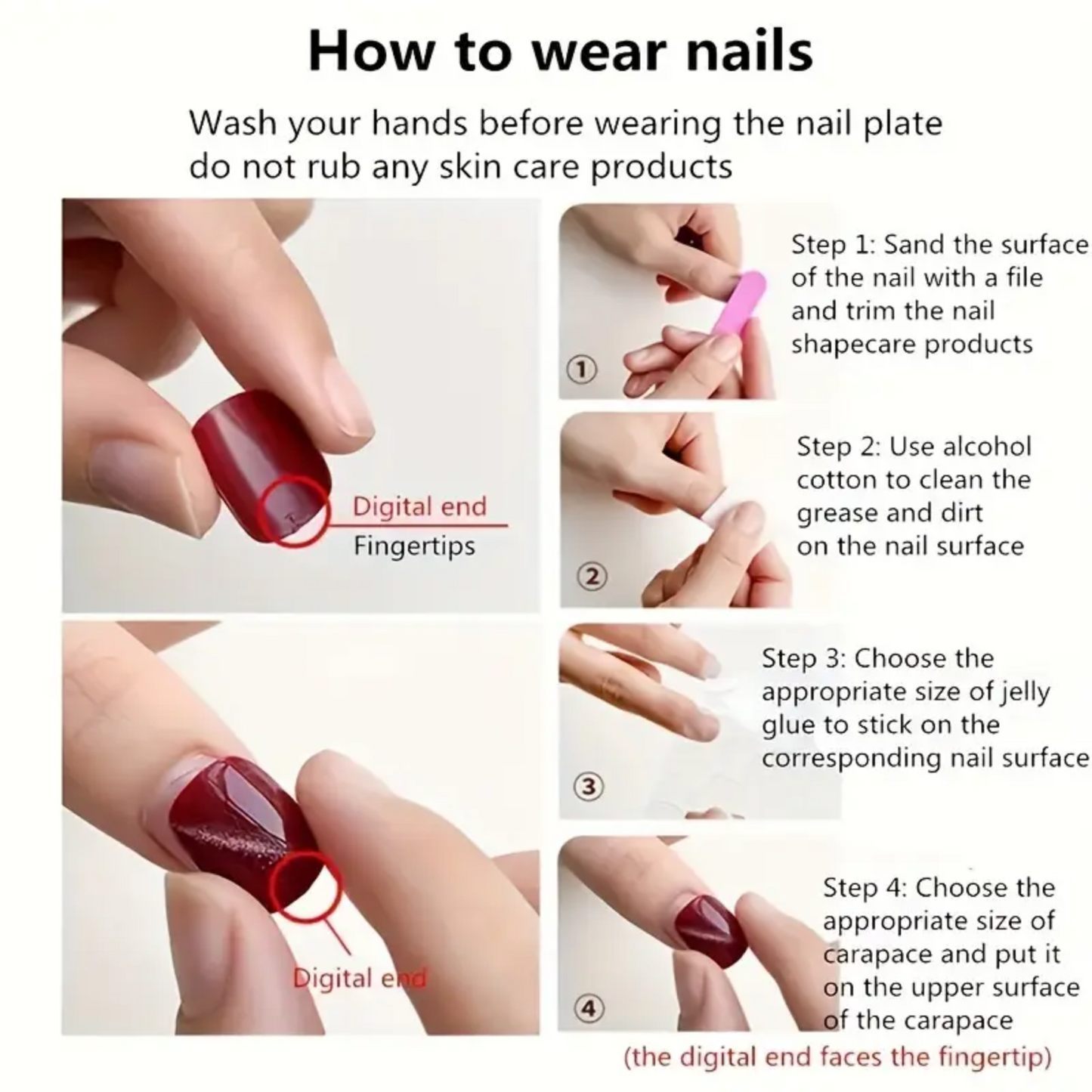 24Pcs Handcrafted 3D Camellia Short Square Press-On Nails, Burgundy False Nail Tips with Glitter,